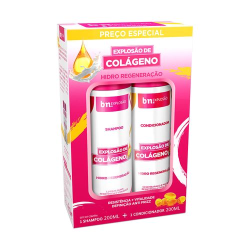 Kit Duo Shampoo 200ml + Condicionador 200ml Explosão de Colágeno | bn.Cachos
